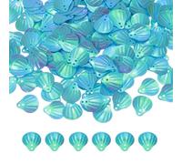 QUARKZMAN 50 Gram Paillettes Lâches 18mm Paillettes Coquillage Et Strass Avec 2 Trous Pour Earrings Vêtements Broderie Couture DIY Art Crafts Supplies, Peacock Blue Milk Color
