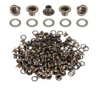QUARKZMAN 50 Jeu De Oeillets 3mm 1/8 Pouce Kit Oeillets En Laiton Avec Rondelles Pour Tissu Rideau Bâche Ceinture En Cuir Chaussures Sac DIY, Marron