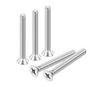 QUARKZMAN 50 Pcs 1/4 Inches-20x2 Inches Vis À Tête Plate Phillips À Crucifixion Boulons Fixations En Acier Inoxydable 304 Argent Pour Prise Murale, Réparations Domestiques