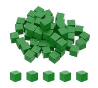 QUARKZMAN 50 Pcs Blocs En Bois, 1 Inch Cube En Bois Naturel Non Traité Pour Projet DIY Artisanat Peinture Décoration, Green