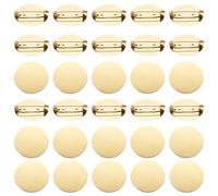 QUARKZMAN 50 Pcs Broches Invierto Dorées Rondes Avec Épingle Broches Métalliques À Clip Disque De Base Pour Corsages Badges D'identification Cartes De Nom Étiquettes DIY Artisanat 31mm/1.2"