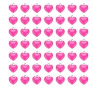 QUARKZMAN 50 Pcs Charme Cœur En Résine Couleur Bonbon Transparent Pour DIY | Pendentifs Cœur D'Amour Valentine, Porte-Clés Charme, Fabrication De Bijoux, Bracelet Collier Boucles D'Oreilles