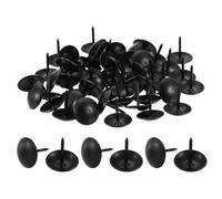 QUARKZMAN 50 Pcs Clous De Tapisserie, 12 x 13mm Tête Ronde Clous De Tapisserie Épingles Vintage Clous Décoratifs Pour Meubles Pour Chaises Canapés Lits Projet DIY, Noir