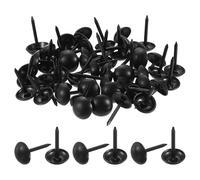 QUARKZMAN 50 Pcs Clous De Tapisserie, 7 x 13mm Tête Ronde Clous De Tapisserie Épingles Vintage Clous Décoratifs Pour Meubles Pour Chaises Canapés Lits Projet DIY, Noir