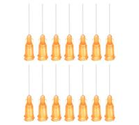 QUARKZMAN 50 Pcs de Seringues en Plastique de 27G, 1" (Pouce) avec Embout en Pp et Aiguille Flexible en Pp pour Pistolet à Colle Liquide, Couleur Orange