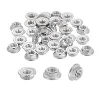 QUARKZMAN 50 Pcs Écrous Hexagonaux À Collerette Crantée M4x0.7mm