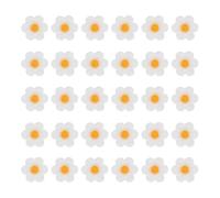 QUARKZMAN 50 Pcs Fleurs À Coudre, 35 x 35mm Applique Fleur Au Crochet Réparation Broderie Patches Tricotées Transfert Appliques Pour Vêtements DIY Décorations, Blanc