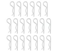 QUARKZMAN 50 Pcs Goupille D'Attelage, 3mm x 65mm R Clips En Acier Au Carbone Goupilles De Retenue Goupilles Fendues Kit D'Assortiment Tracteurs Tondeuses Camions Goupille D'Attelage, Argent