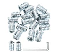 QUARKZMAN 50 Pcs Insert Fileté Pour Bois, 5/16" - 18 Tiges Filetées En Acier Au Carbone Écrous À Insert À Entraînement Hexagonal À Écrou Avec Clé Hexagonale Longueur 20mm, Argenté