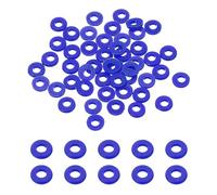 QUARKZMAN 50 Pcs Rondelles Plates En Nylon 2mm ID 5mm OD 1mm Épais Grommets Joint En Plastique Fixation D'étanchéité Espaceur Anneau Pour Tuyau D'eau, Bleu