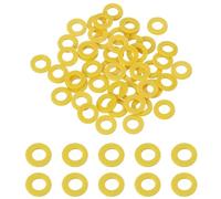 QUARKZMAN 50 Pcs Rondelles Plates En Nylon 4mm ID 8mm OD 1mm Épais Rondelles Plaines Grommets Joint En Plastique Fixation Joint D'étanchéité Écrou Rondelle D'eau, Jaune