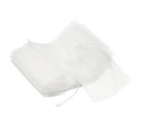 QUARKZMAN 50 Pcs Sachets D'Épices Pour Cuisine 3.5x3 Transparent | Poches À Thé Réutilisables Vides En Nylon Mousseline Pour Infusion Feuilles Vagues Sachets Filtration Soupes Herbes