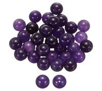 QUARKZMAN 50 Perles En Pierre Naturelle 10mm Cristal Violet Gemme Ronde Perles Vraies Authentiques Lisses Sphériques Pour Fabrication De Bijoux Bracelets Colliers Boucles D'oreilles DIY
