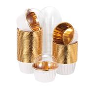 QUARKZMAN 50 pièces caissettes à cupcakes en aluminium à face unique avec couvercles. matrice anti-gras pour muffins et cupcakes pour décoration mariage anniversaire fêtes. blanc (ronde)