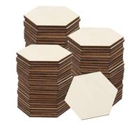 QUARKZMAN 50 Pièces Hexagones en Bois Non Finis 2" x 2.36" x 0.12"