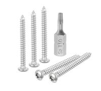 QUARKZMAN 50 Pièces M3 x 25mm Vis à Tôle de Sécurité Antivol (Argent) | à Tête Cylindrique Torx, Vis Autotaraudeuses, Acier Inoxydable 304, Résistantes au Vandalisme, avec Embout T10