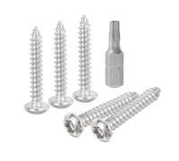 QUARKZMAN 50 Pièces M4 x 25mm Vis à Tête Cylindrique Torx (Argent) | de Sécurité, Vis Autotaraudeuses en Acier Inoxydable 304, Vis à Bois Antivol avec Embout T20, Résistantes au Vandalisme