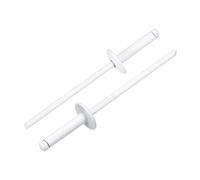 QUARKZMAN 50 Pièces Rivets Aveugles en Aluminium 3.2 x 14 mm, Corps En Aluminium Et Axe En Acier, Rivets À Grande Collerette pour Réparation Automobile, Meuble, Bricolage, Blanc
