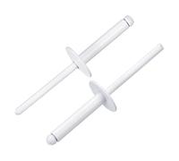 QUARKZMAN 50 Pièces Rivets Aveugles En Aluminium 4.8 x 25 mm, Poignée En Aluminium Et Mandrin En Acier, Rivets À Large Collerette pour Réparation Automobile, Meuble, Bricolage, Blanc