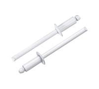 QUARKZMAN 50 Pièces Rivets Aveugles en Aluminium 4 x 10 mm, Corps En Aluminium Et Tige En Acier, Rivets Fendus À Tête Bombée pour Réparation Automobile, Meuble, Bricolage, Blanc