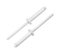 QUARKZMAN 50 Pièces Rivets Aveugles En Aluminium 4 x 20 mm, Fixation En Aluminium Et Axe En Acier, Rivets Fendus À Tête Bombée Longs pour Réparation Automobile, Meuble, Bricolage, Blanc