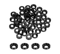 QUARKZMAN 50 Pièces Rondelles à Contre-Alésage M6 13,8 mm/0,54" Noir | Alliage d'Aluminium Anodisé, Joints de Culasse pour Vis RC/FPV/PC/Pièces d'Accessoires de Drone