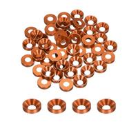 QUARKZMAN 50 Pièces Rondelles à Contre-Alésage M6 Joints de Culasse Orange | 13,8 mm/0,54 Pouces, pour Vis RC/FPV/PC/Pièces d'Accessoires de Drone, Alliage d'Aluminium Anodisé