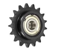 QUARKZMAN #50 Poulie De Renvoi Pour Chaîne À Rouleaux, Type C Alésage 17mm Pas 5/8" 17 Dents Avec Double Roulement, Finition Oxyde Noir Acier 1045 Pour Chaînes ANSI #50 (DIN/ISO 10A)