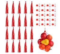 QUARKZMAN 50 Sachets D'Incubation D'Oeufs, Filet en Nylon Réutilisable De 24 Pouces pour Fruits Et Légumes avec Fermetures À Boucle, Plastique Solide Et Élastique pour Cuisson De, Rouge