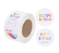 QUARKZMAN 500 Pcs Étiquettes Joyeux Anniversaire, 1.5" Autocollants Ronds Adhésifs pour Cartes de Fête d'Anniversaire, Enveloppes, Emballages, Invitations de Mariage, Style Coloré J