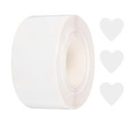 QUARKZMAN 500Pcs Autocollants Blancs en Forme de Cœur 1 Pouce Autocollants Auto-Adhésifs Étiquettes de Codage pour Loisirs Créatifs, Devoirs, Bureau, Magasin, Maison, Marquage en Classe