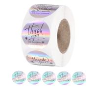 QUARKZMAN 500Pcs Autocollants de Remerciement, 1 Pouce Autocollants de Remerciement Holographiques pour Soutenir Ma Petite Entreprise en Rouleau pour Sceller les Enveloppes