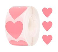 QUARKZMAN 500Pcs Autocollants en Forme de Cœur Rose de 1 Pouce Autocollants Auto-Adhésifs Étiquettes de Codage pour Loisirs Créatifs, Devoirs, Bureau, Magasin, Marquage à la Maison