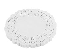QUARKZMAN 500Pcs Napperons En Papier Dentelle Blanche 6,5 Pouces Napperons Ronds En Papier Pour Décoration De Mariage Ou D'Anniversaire
