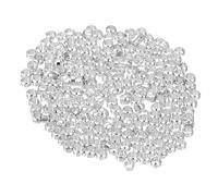 QUARKZMAN 500Pcs Perles de Sertissage Rondes, Perles d'Espacement en Laiton de 1,5 mm, Perles Lâches en Métal, Extrémités de Pince, Arrêts Minuscules pour L'Artisanat DIY, Argent