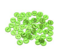 QUARKZMAN 50Pcs 16L Vert Boutons de Couture Ronds 10mm 3/8" en Résine 2 Trous Bouton de Remplacement Yeux de Poisson pour Artisanat Pantalon Robe Jupe Vêtements Boutons de Fixation