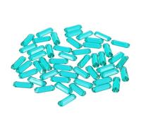 QUARKZMAN 50Pcs 19x7mm Strass Rectangle en Plastique Transparent À Dos Plat À Coudre Perles Acryliques avec Trou pour DIY Artisanat Vêtements Bijoux Décoration, Emerald