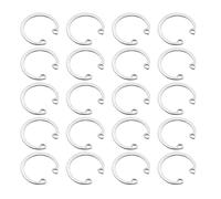 QUARKZMAN 50Pcs 20mm Anneau De Retenue Interne Circlip, 304 Acier Inoxydable Anneaux De Retenue Interne Circlips C-Clips Pour Arbres Rainurés Goujons, Ton Argenté