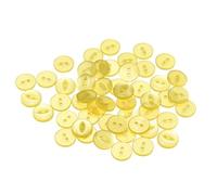 QUARKZMAN 50Pcs 24L Jaune Boutons de Couture Ronds 15mm 5/8" en Résine 2 Trous Bouton de Remplacement Yeux de Poisson pour Artisanat Pantalon Robe Jupe Vêtements Boutons de Fixation
