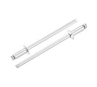 QUARKZMAN 50Pcs 3/32" x 1/4" 304 Stainless Steel Dome-Head Blind Rivets, Open-End Type Blind Rivets pour DIY, Sheet Metal, Automotive Repairs, Furniture, Boat, And Duct Work (Silver)