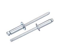 QUARKZMAN 50Pcs 5/32"x1/2" Rivets Aveugles À Tête Ronde, Rivets Aveugles En Acier Au Carbone Zingué Avec Poignée Et Capuchon De Mandrin, Argent