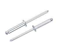 QUARKZMAN 50Pcs 5/32"x3/4" Rivets Aveugles À Tête Ronde, En Acier Au Carbone Zingué Avec Grip Et Mandrin, Argenté