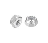 QUARKZMAN 50Pcs #6-32 Écrous Hexagonaux Auto-Bloquants À Insert Nylon, 304 Acier Inoxydable Écrou Autofreinage À Insert Nylon Pour Fixations Industrielles De Construction, Argent&Blanc