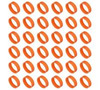 QUARKZMAN 50Pcs Bandes En Caoutchouc Silicone,20mm/0.8Pouce Anneaux En Caoutchouc Atsalissures Cable Fortes Bandes Elastiques Anti-Derapage Pour Enveloppage Cordes Emballage Sacs, Orange