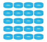 QUARKZMAN 50Pcs Bandes En Caoutchouc Silicone Anti-Dérapantes 1.22 Pouce Bandes Élastiques Plates Pour Livres, Pièges, Art, Cordes, Bleu Clair
