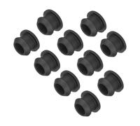 QUARKZMAN 50pcs Bouchons de Trou en Silicone, 10 mm Diamètre de Montage Bouchon d'étanchéité Rond Souple et Flexible de Verrouillage, pour Trous, Bouteilles, Tuyaux, Appareils, Noir