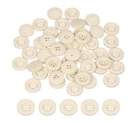 QUARKZMAN 50pcs Bouton De Couture 15mm (5/8 Pouce) 4 Trous Résine Épaissi Rond Boutons De Remplacement Pour Vêtements DIY Artisanat Décoration, Beige