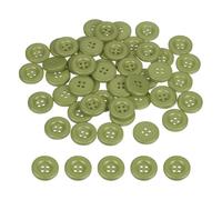QUARKZMAN 50pcs Bouton De Couture 20mm (3/4 Pouce) 4 Trous Resine Epaisse Rond Boutons De Remplacement Pour Vetements DIY Artisanat Decoration, Vert