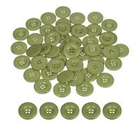 QUARKZMAN 50Pcs Bouton De Couture 30mm (1-3/16 Pouce) 4 Troues En Résine Épaissi Rond Boutons De Remplacement Pour Vêtements DIY Artisanat Décoration, Vert