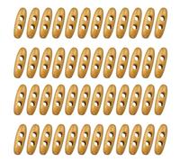 QUARKZMAN 50Pcs Boutons à Bascule en Bois, 30mm/1,2" Deux Trous Forme Olive, Boutons de Couture pour Manteaux DIY Pulls Accessoires Vêtements, Couleur Café